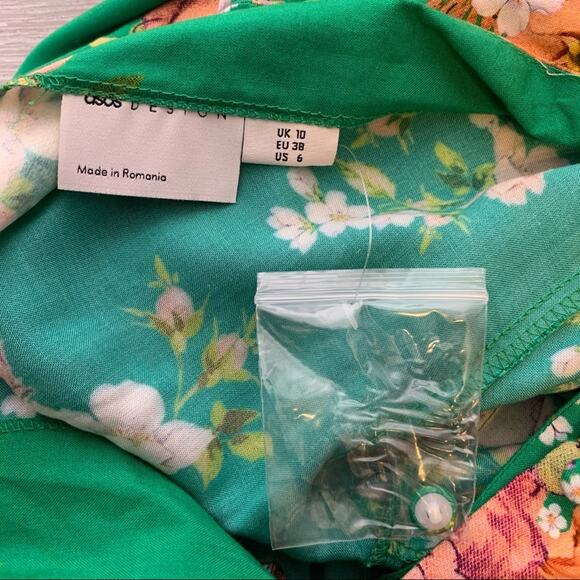 NWOT ASOS flutter sleeve mini dress floral print - Picture 6 of 10